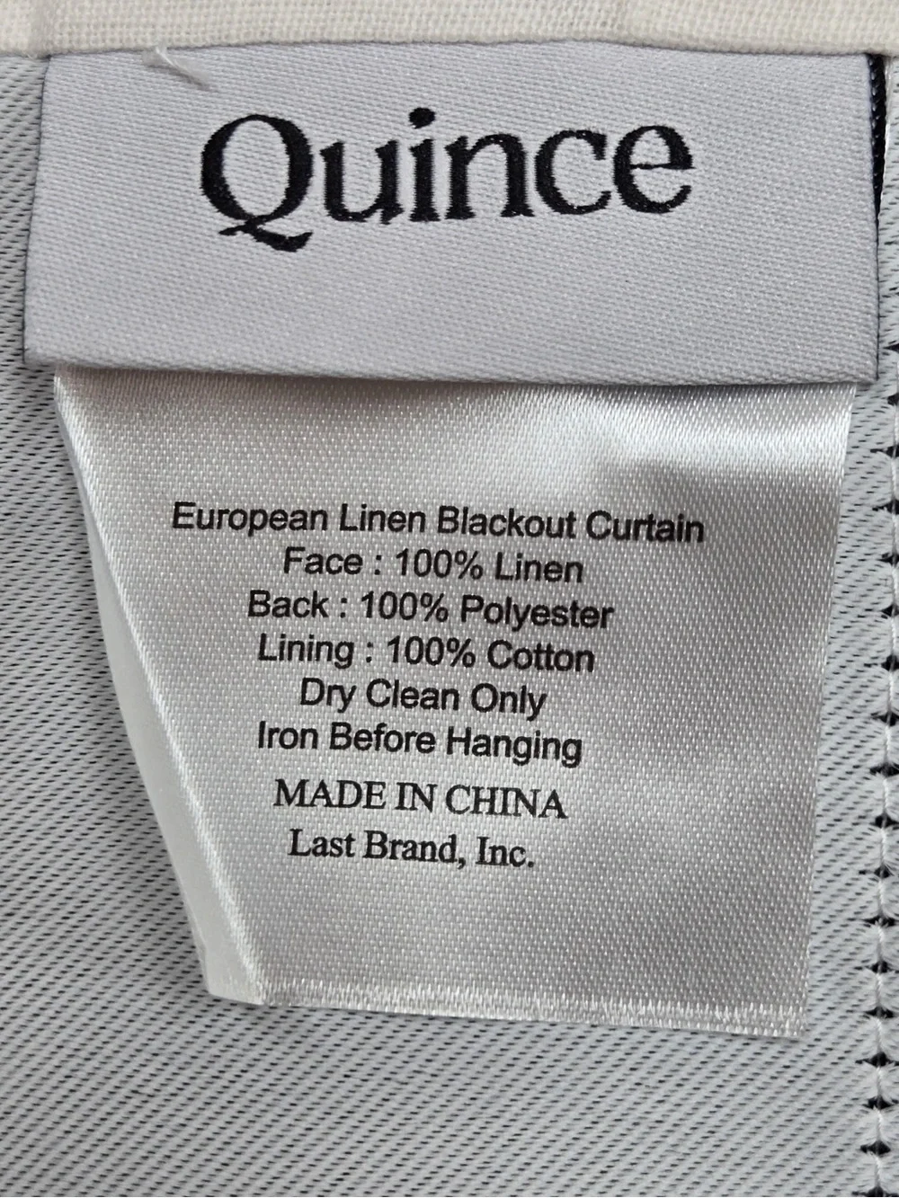 NWT QUINCE Set Of 2 48x96 European Linen True Blackout Curtains Cream 0480